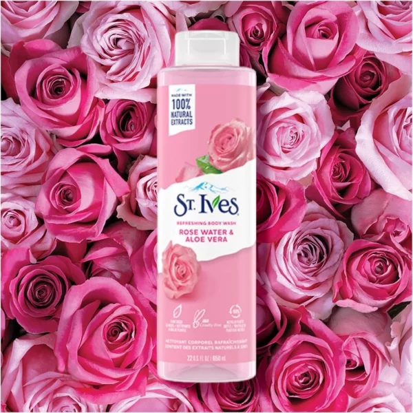 refreshing body wash rose water & aloe vera st ives