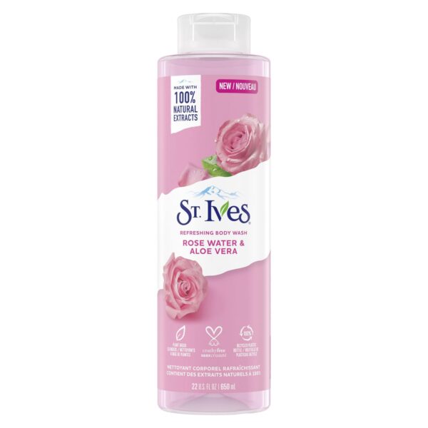 refreshing body wash rose water & aloe vera st ives